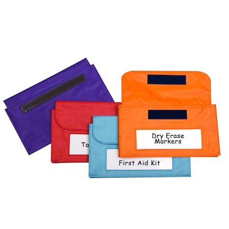 C-Line Products Magnetic Storage Pockets, Assorted, 4PK 81200